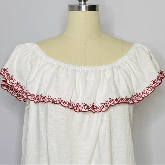 J. Crew Rose Off The Shoulder Embroidered Top XXL- NWT - Picture 4 of 9